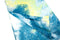 Blue and Yellow Tie Dye Brushed Poly Knit Fabric 1 yard